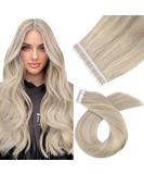 Moresoo Tape In Extensions - Real Hair Blonde #18/613 - 55 cm Remy Hair - 10 Pieces 25g - Ash Blonde Bleaching Extensions - Buy Online on GoSupps.com