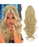 BARSDAR Short Wavy Ponytail Extension - 16'' Light Ash Blonde Mixed | Clip-in Synthetic Hairpiece for Women - Buy Online on GoSupps.com
