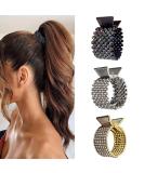 Women Small Hair Clips Barrettes Grips 3 PC Hair Claw for High Ponytail Diamante Sparkly Hair Accessories Crystal Hairpins Wedding Guest Everyday Wear Prom Party Ponytail Holder Women Girl Gift - Buy Online on GoSupps.com