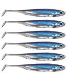 Dr.Fish Paddle Tail Swimbaits Soft Plastic Fishing Lures for Bass - 6 Pack Blue Swim Shad Minnow Lures - 2.75 to 4.75 Inches - Drop Shot & Fluke Baits - Buy Online on GoSupps.com