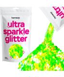 Hemway Premium Ultra Sparkle Glitter - Fluorescent Green Super Chunky (100g) | Multi-Purpose Metallic Flake for Arts Cosmetics Resin & Festivals - Buy Online on GoSupps.com