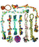 ZENO Dog Toys - Pack of 10 | Rope Chew Toys for Dogs | Strong Rope Ball & Tug for Teething & Training | Puppy Teething Toys | 100% Natural Cotton | Great for Small Medium & Large Puppies & Adults - Buy Online on GoSupps.com