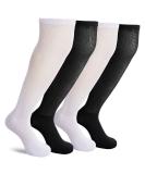 Athlemo 4 Pack Men Bamboo Daibetic Socks Over Knee Non-Binding Circulation Cushioned Socks Black/White(4 Pairs) 10-13 - Buy Online on GoSupps.com