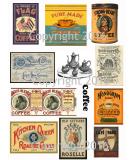 Vintage Ephemera Coffee Label Images #2 Collage Sheet for Scrapbooking and Decoupage - Buy Online on GoSupps.com