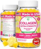 Collagen Gummies for Women and Men with Biotin Zinc Vitamin C and E - Anti Aging, Hair Growth, Skin Care & Strong Nails Protein Collagen Supplements - Non-GMO, Gluten Free - 60 Collagen Gummy Vitamins 60 Count (Pack of 1)  - Buy Online on GoSupps.com