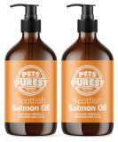 Pets Purest Scottish Salmon Oil - 2 x 300ml Omega 3, 6 & 9 Fish Oil Topper for Pets | Natural Coat & Immune Support, Itchy Skin Relief, Joint & Brain Health - Buy Online on GoSupps.com