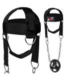 AQF Adjustable Head Harness for Diving & Weight Lifting - D-Hook Neck Trainer Attachment - Buy Online on GoSupps.com
