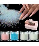 Glass Pixie Crystals for 3D Nail Art DIY Decor (Crystal AB) - 4 Colors with Recycling Box - Buy Online on GoSupps.com