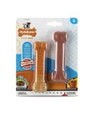 Nylabone Puppy Extreme Tough Chew Toy Bones Twin Pack Beef Stew & Veg and Bacon Flavours Small Brown/orange - Buy Online on GoSupps.com
