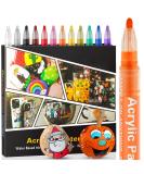 12 Color Waterproof Acrylic Paint Pens for Rock, Ceramic, Glass & More - Non-Toxic, Quick Dry Formula - Buy Online on GoSupps.com