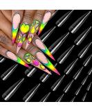 XXL False Nail Tips - 500 Long Stiletto Half Cover Press-On Fake Nails for Women & Girls | Christmas 0076-E2 | International Shipping - Buy Online on GoSupps.com