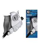 FootJoy Men's RainGrip Golf Gloves, Pair (White) White / Grey Large Pair - Buy Online on GoSupps.com