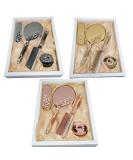 Vintage Gold Make-Up Mirror & Hairbrush Set | Antique Comb & Mirror Set for Beauty | Elegant Make-Up Accessories - Buy Online on GoSupps.com