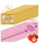 30 Pieces Lip Masks & 24K Gold Under Eye Gel Patches - Moisturizing Skincare Reduces Fine Lines & Dark Circles Perfect Birthday Gifts for Women - Buy Online on GoSupps.com