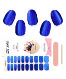 Kalolary Blue Gel Nail Strips - Metallic Chrome Full Wrap Nail Polish Stickers | Long Lasting Salon Quality | UV/LED Lamp Required - Buy Online on GoSupps.com