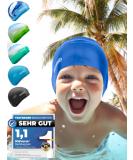 Kidverse bathing cap children - waterproof bathing hood children with anti -slip nops for non -slip hold - UV protection swimming cap children - 100% tearproof - silicone floating cap m dark blue - Buy Online on GoSupps.com