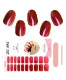 Kalolary Red Chrome Gel Nail Strips - Metallic Nail Wraps for Christmas & New Year | Long Lasting Salon Quality | International Shipping - Buy Online on GoSupps.com