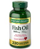 Nature's Bounty Fish Oil 1000 mg - 220 Coated Softgels for Heart & Joint Health - Buy Online on GoSupps.com