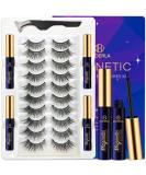 DUOERLA Magnetic Eyelashes - 10 Pairs Wispy Cat Eye Lashes with Eyeliner Kit | Long Lasting Easy Apply Vegan & Cruelty Free - Buy Online on GoSupps.com