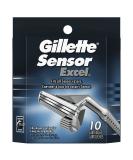 Gillette Sensor Excel Men's Razor Blade Refills - 10 Count Pack (Pack of 1) - Buy Online on GoSupps.com