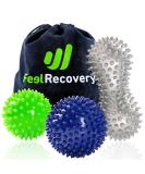 Set of 3 Hedgehog Massage Balls for Plantar Fasciitis Relief & Foot Reflexology - Mobility Relaxation & Rehabilitation - Buy Online on GoSupps.com