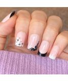 NOVO OVO Short Square Pink Gradient French Tip False Press on Nails - Stars Zodiac Elegant Acrylic Kit for Valentine's - Buy Online on GoSupps.com