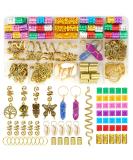 Dreadlocks Loc Hair Jewelry 125pcs Set | Crystal Gemstone Pendant Hair Accessories | Gold & Colorful Hair Rings for Braids | Cute Butterfly, Rose, Shell & Snake Pendants - Buy Online on GoSupps.com