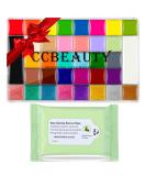 CCbeauty Professional Face Painting Kit 36 Colors + Avocado Cleansing Towel - Halloween Makeup & Cosplay Palette | Sfx Special Effects Makeup Kit - Buy Online on GoSupps.com