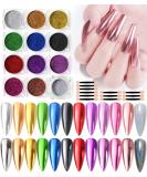 12 Jar Glitter Powder Set - Reflective Mirror Effect & Chrome Powder with 12 Eyeshadow Brushes | International Shipping Available - Buy Online on GoSupps.com