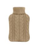 Samply 2L Hot Water Bottle with Knitted Cover in Khaki - Stay Cozy & Warm - Buy Online on GoSupps.com