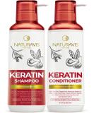 Shop Keratin Shampoo & Conditioner Set with Hyaluronic Acid | Sulfate-Free Moisturizing Treatment for Dry Damaged Hair Salon Grade for Men & Women - Buy Online on GoSupps.com