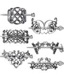 Vintage Silver Celtic Hair Slides - 6 Piece Set for Women | Metal Hair Stick Clips & Barrettes with Creative Celtic Knot Design - Buy Online on GoSupps.com