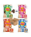 Walkers Variety Multipack Crisps (24X22g) 6x Sea Salt + 6x Cheese & Onion + 6x Salt & Vinegar + 6x Prawn Cocktail Boxed Treatz - Buy Online on GoSupps.com