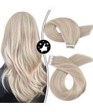 Moresoo 14 Blonde Tape in Hair Extensions - 20 Pieces, 40g - Real Human Hair Highlight #18P613 - Buy Online on GoSupps.com