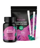 Boric Acid Suppositories & Applicator Bundle - 30 Suppository / 30 Applicators for Vaginal pH Balance, BV Odor Control & Feminine Care - Buy Online on GoSupps.com