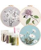 Silentsea 3 Sets of Starter Kits for Embroidery Beginners  Including 3* Embroidery Cloth with Patterns  Hoop  Needle  Manual and Other Manual DIY Tools Needed for Embroidery multicolor - Buy Online on GoSupps.com