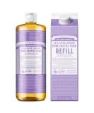 Dr. Bronner's 32oz Pure-Castile Liquid Soap - Lavender | Eco-Friendly 18-in-1 Uses Regenerative Organic Oils Less Plastic Refill - Buy Online on GoSupps.com