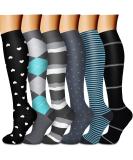 CHARMKING Compression Socks (6 Pairs) 15-20 mmHg for Men & Women - Ideal for Athletics, Running, and Travel - Large-X-Large, Blue/Black/Grey - Buy Online on GoSupps.com