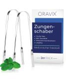 Oravix Stainless Steel Tongue Cleaner Two-Pack | Fresh Breath & Oral Health for All Ages - Buy Online on GoSupps.com