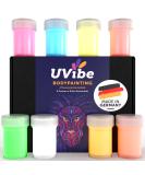 UVibe Body Painting Colors - 8x Neon UV Makeup for Skin & Face - Black Light Body Paint Made in Germany - Vibrant Day & Night Colors - Buy Online on GoSupps.com