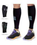 Modetro Sports Calf Compression Sleeves (True Graduated 20-30mmhg Compression) - Relieves Shin Splints - Ideal for Sports Running Work Flight Pregnancy) - Men & Women L ( 1 Pair ) Stripes - Buy Online on GoSupps.com