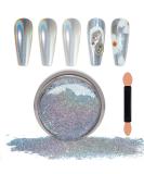 Buy Laza Chrome Nail Powder - Holographic Glitter for Stunning Nail Art & Resin Crafts | Metallic Dust & Mirror Effect - Buy Online on GoSupps.com