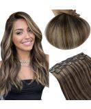 Runature Real Hair Clip In Highlight Extensions #2P8A - Dark Brown 45cm 50g Smooth Straight 3 Pcs - Natural Look Hair Extensions - Buy Online on GoSupps.com