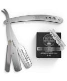 Professional Straight Edge Barber Razor for Men - Close Shaving Straight Blade Razor with 100 Single Edge Blades - Mens Razor Kit - Buy Online on GoSupps.com