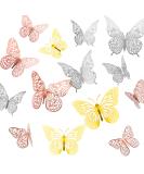 Bonu Butterfly Decorations 36 Pcs Glitter 3D Butterfly Cupcake Toppers Rose Gold Sliver Hollow Butterfly Personalised Cake Topper For Birthday Wedding Party Wall Sticker Decoration - Buy Online on GoSupps.com