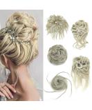 Fulang Hair 5/Pack Large Wavy Bun Hair Parts with Rubber Bands - Messy Updo Extensions for Women (18t/613#) - Buy Online on GoSupps.com