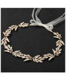 SWEETV Leaf Wedding Headpieces for Bride Flower Girl Gold Bridal Headband with Rhinestones Women Handmade Hair Accessories - Buy Online on GoSupps.com