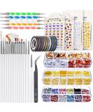 JOYJULY Nail Art Kit for Beginners - 28 Piece Set with Brushes, Dotting Tools, Stickers, Foil Tape, Rhinestones, and Tweezers in White - Buy Online on GoSupps.com