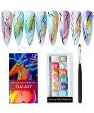 U-Shinein 12 Colors Watercolor Nail Paint Powder - Nail Art Painting Marble Chrome Pearlescent Glitter Powder DIY Manicure - Color 01 - Buy Online on GoSupps.com