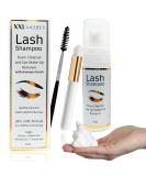 Eyelash shampoo for eyelash extensions micelle foam cleaner with wild rose lash shampoo with foam nozzle eyelash care including brush makeup and eyelid cleaner for eyelashes 50 ml - Buy Online on GoSupps.com